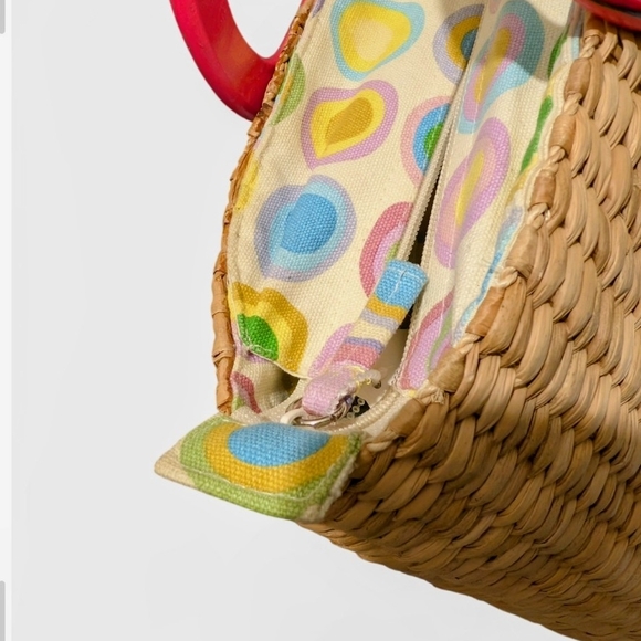 Pre-owned Vintage Vibrant Butterfly Woven Tote Bag - Picture 8 of 13